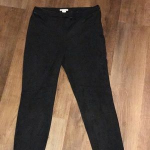 Ankle-length pants in faux suede